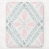 Tapis De Souris Motif diamant pastel vert et rose (Devant)