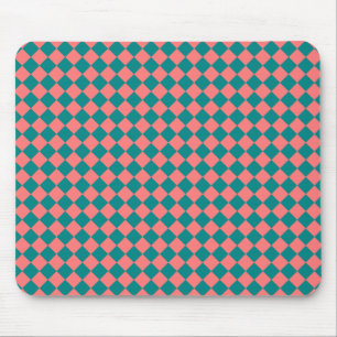 Tapis De Souris Motif diamant rose Cyan Checker