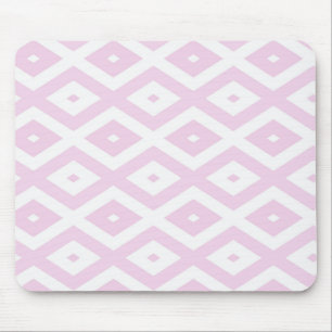 Tapis De Souris Motif diamant rose pâle et blanc