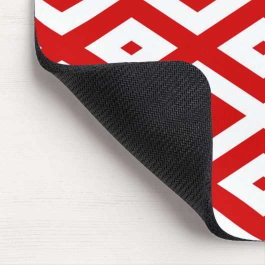 Tapis De Souris Motif diamant rouge et blanc (Coin)