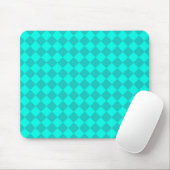 Tapis De Souris Motif diamant turquoise Checker (Avec souris)