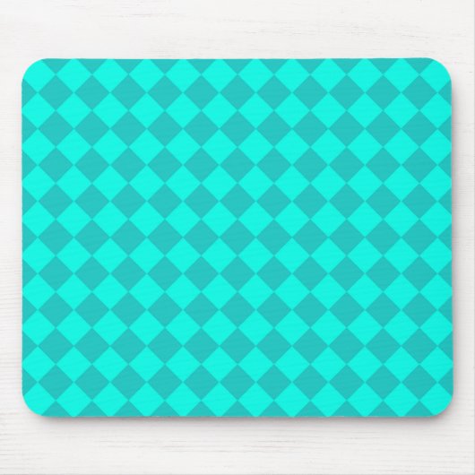 Tapis De Souris Motif diamant turquoise Checker (Devant)