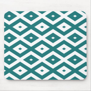 Tapis De Souris motif diamant turquoise et blanc