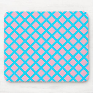 Tapis De Souris Motif Diamants Rose Pâle et Bleu Bébé