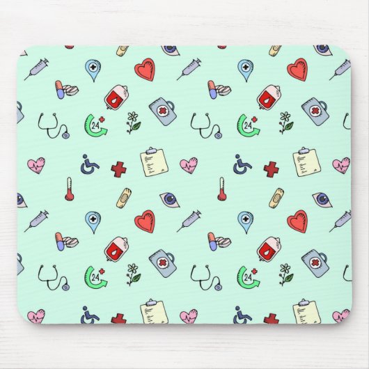 Tapis De Souris Motif d'icône Médicale (Devant)
