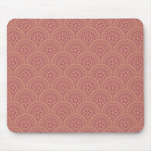 Tapis De Souris Motif d'ondes mandala or et violet (Devant)