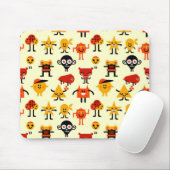 Tapis De Souris Motif drôle de monstres (Avec souris)