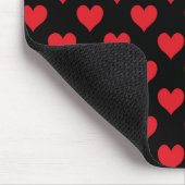 Tapis De Souris Motif du coeur noir et rouge (Coin)