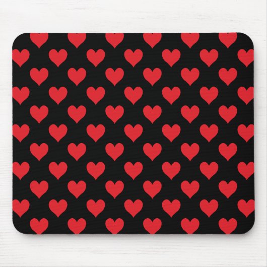 Tapis De Souris Motif du coeur noir et rouge (Devant)