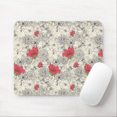 Tapis De Souris Motif du jardin de fleurs de pavot (Avec souris)