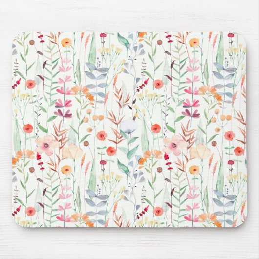 Tapis De Souris Motif du jardin de fleurs Pastel (Devant)