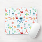 Tapis De Souris Motif du monde marin (Avec souris)