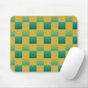 Tapis De Souris Motif élégant à carreaux en vert et or