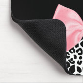 Tapis De Souris Motif Empreinte de léopard noir blanc rose pâle (Coin)