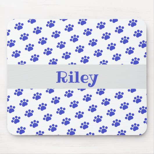Tapis De Souris Motif Empreinte de patte bleu personnalisé (Devant)