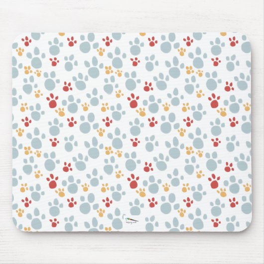 Tapis De Souris Motif Empreinte de patte coloré (Devant)
