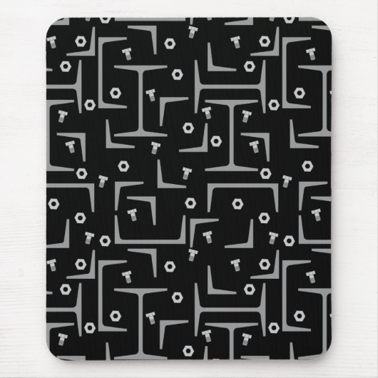 Tapis De Souris Motif en acier de construction (Devant)