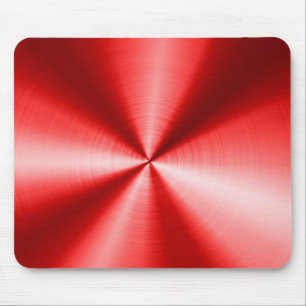 Tapis De Souris Motif en acier inoxydable rouge métallique