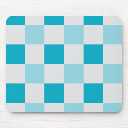 Tapis De Souris Motif en damier blanc et bleu (Devant)