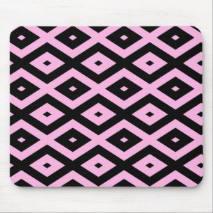 Tapis De Souris Motif en diamant rose pâle et noir