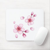 Tapis De Souris Motif en fleurs de cerisier rose (Avec souris)