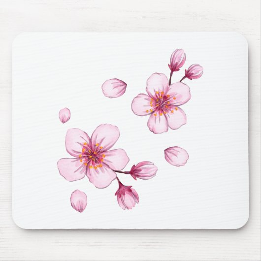 Tapis De Souris Motif en fleurs de cerisier rose (Devant)