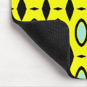 Tapis De Souris Motif en Jaune, Bleu et Noir (Coin)