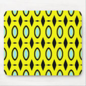 Tapis De Souris Motif en Jaune, Bleu et Noir (Devant)