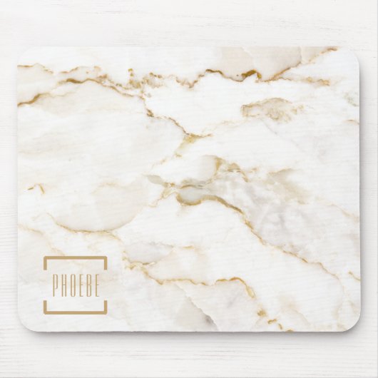 Tapis De Souris Motif en marbre à effet or moderne (Devant)