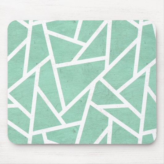 Tapis De Souris Motif en mosaïque verte et blanche (Devant)