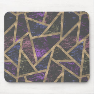 Tapis De Souris Motif en mosaïque violet et or