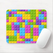 Tapis De Souris Motif en plastique de blocs de construction (Avec souris)