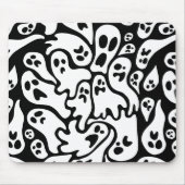 Tapis De Souris Motif fantôme noir et blanc (Devant)