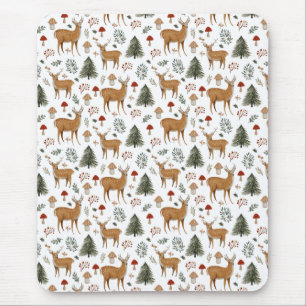 Tapis De Souris Motif festif de Noël vintage cerf bois