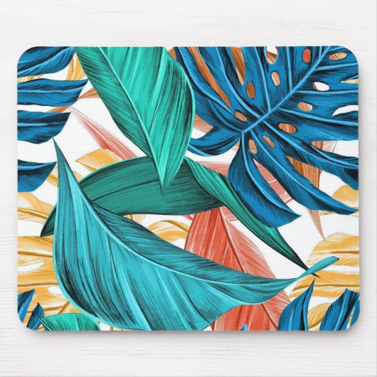 Tapis De Souris Motif feuille coloré (Devant)