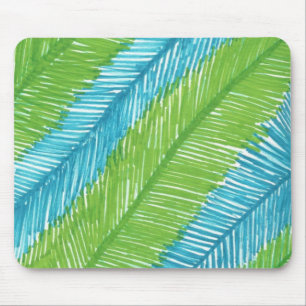 Tapis De Souris Motif Feuille Green and Blue Palm