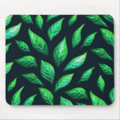 Tapis De Souris Motif Feuille vert foncé Abstrait Encre dessinée (Devant)