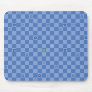 Tapis De Souris Motif Fleur à Damier N° 01 - Bleu Clair