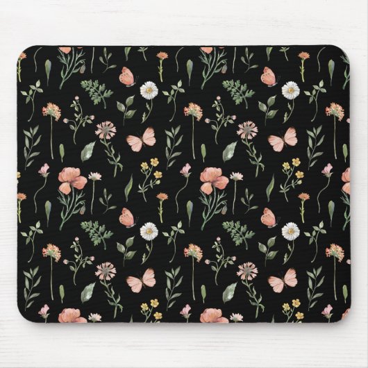 Tapis De Souris Motif Fleur sauvage aquarelle (Devant)