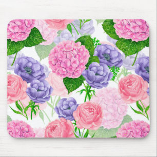 Tapis De Souris Motif floral à l'aquarelle
