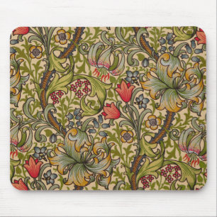 Tapis De Souris Motif floral antique Lily dorée de William Morris