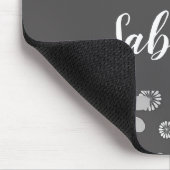 Tapis De Souris Motif floral blanc et gris (Coin)