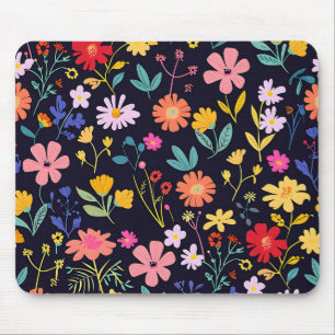 Tapis De Souris Motif Floral Bohème Coloré et Fantaisiste de Coule