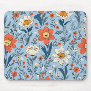 Tapis De Souris Motif floral coloré à ressort