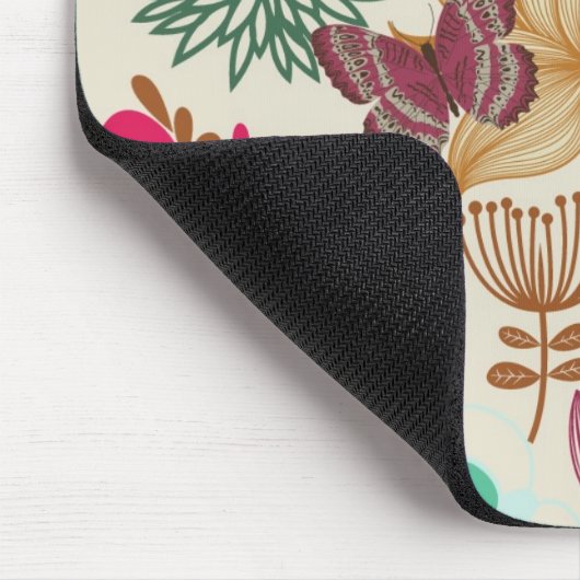 Tapis De Souris Motif floral dans le rétro style (Coin)