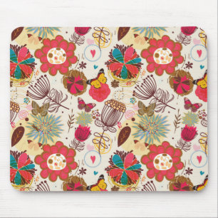 Tapis De Souris Motif floral dans le rétro style 4