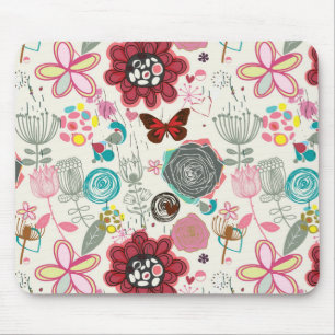 Tapis De Souris Motif floral dans le rétro style 5