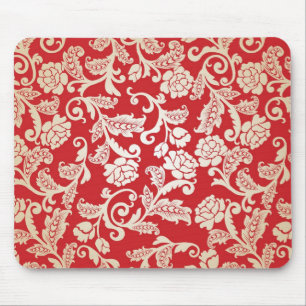 Tapis De Souris Motif floral d'arrière - plan de damassé