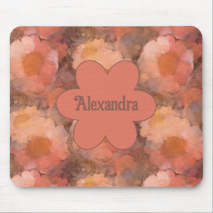 Tapis De Souris Motif floral de marguerite à l'aquarelle rustique