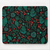 Tapis De Souris Motif floral de Noël aquarelle | Mousepad (Devant)